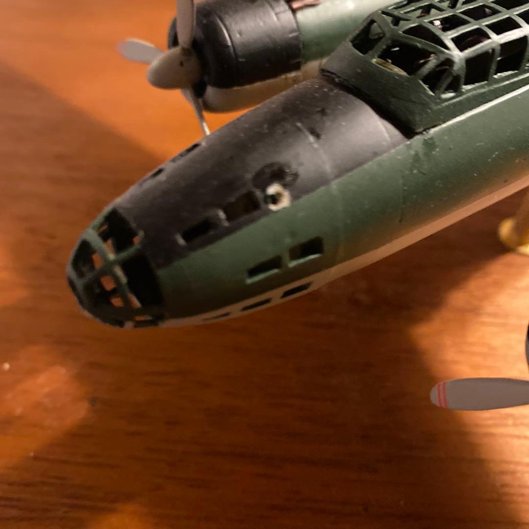 戦闘機 金属模型 一式陸攻11型 1/72 木製専用台座付き