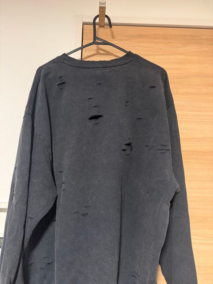 THE NINTH APOLLO ロゴ刺繍ダメージスウェット　フリーサイズ