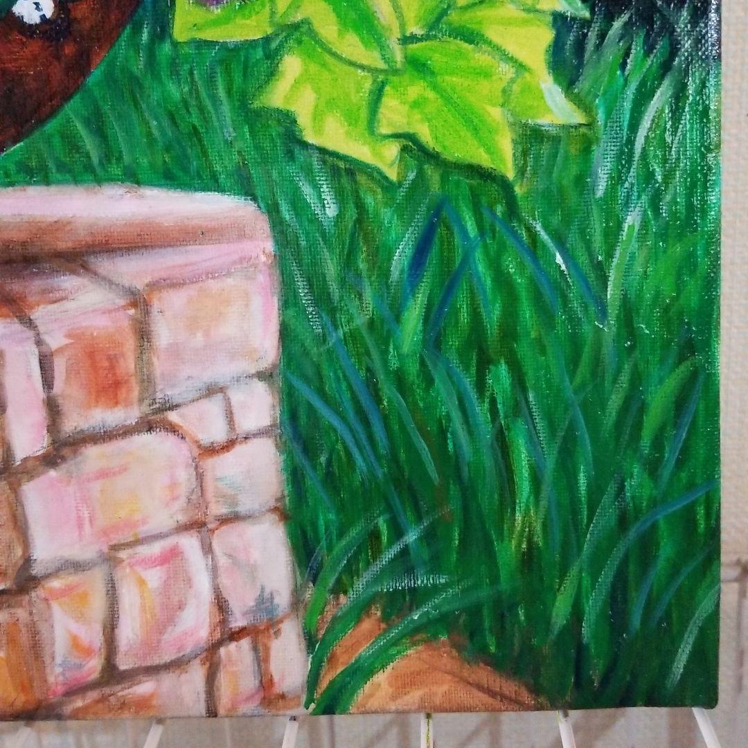 油絵　専用　ペチュニアが咲く寄せ植え　大キャンバス