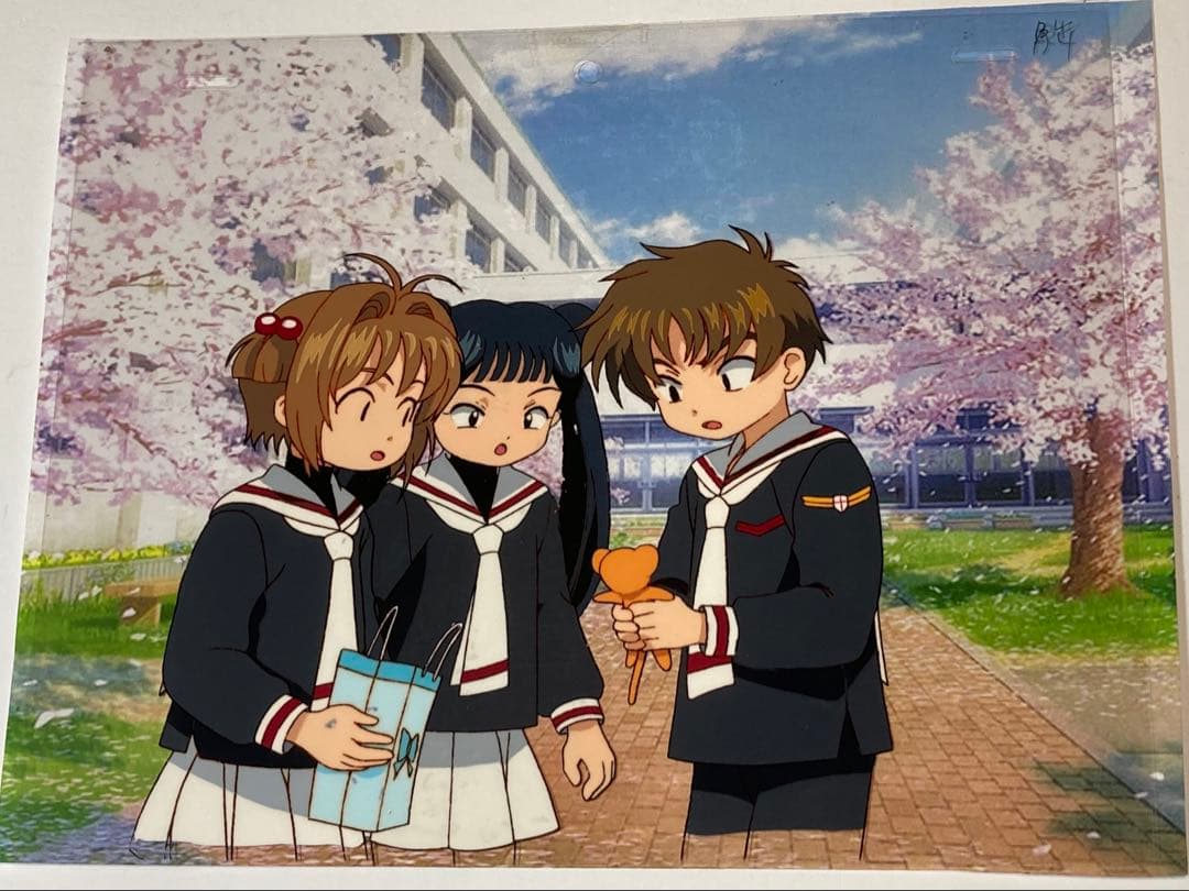 d６０　カードキャプターさくらセル画【さくら達四人】動画・背景画付き