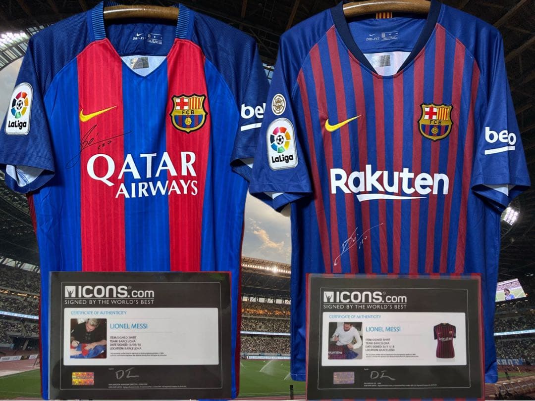 【メッシ直筆サイン入り】 バルセロナユニフォーム16/17•17/18おまけ付き
