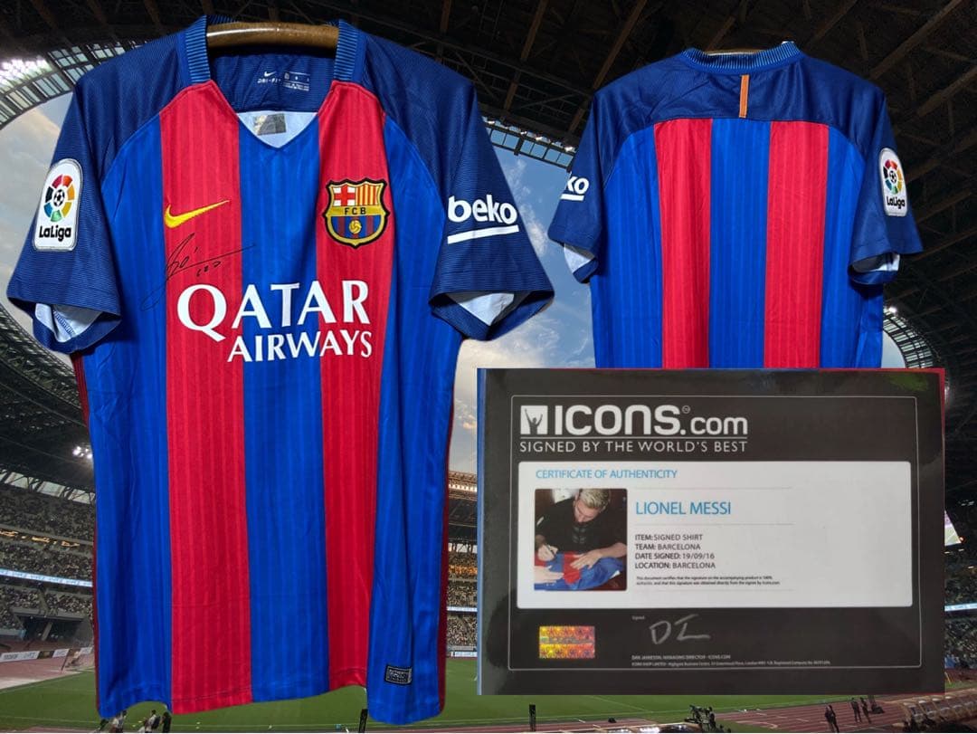 【メッシ直筆サイン入り】 バルセロナユニフォーム16/17•17/18おまけ付き
