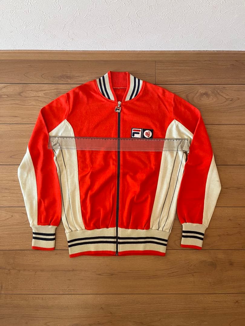 カズちん FILA ジップアップジャケット レッド/アイボリー