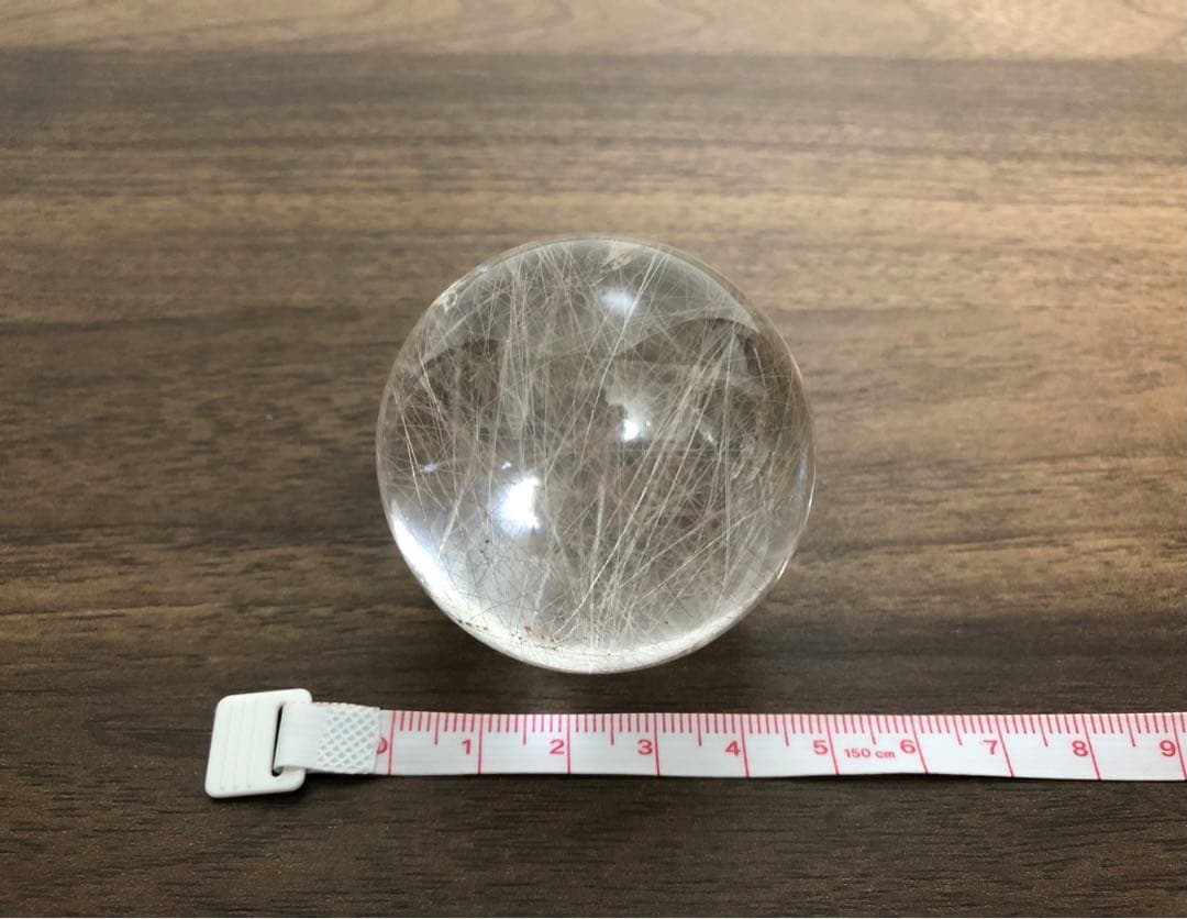 【希少レア】超大玉　50mm 155g ルチルクォーツ　丸玉　スフィア 水晶
