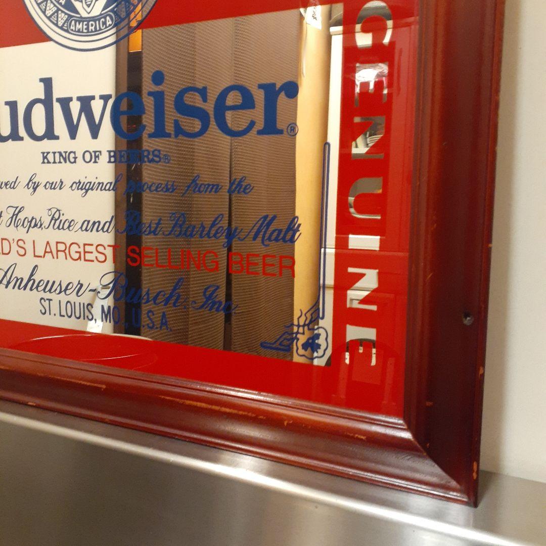 バドワイザー　パブミラー　アンティーク　レトロ　看板　ガレージライフ　BAR