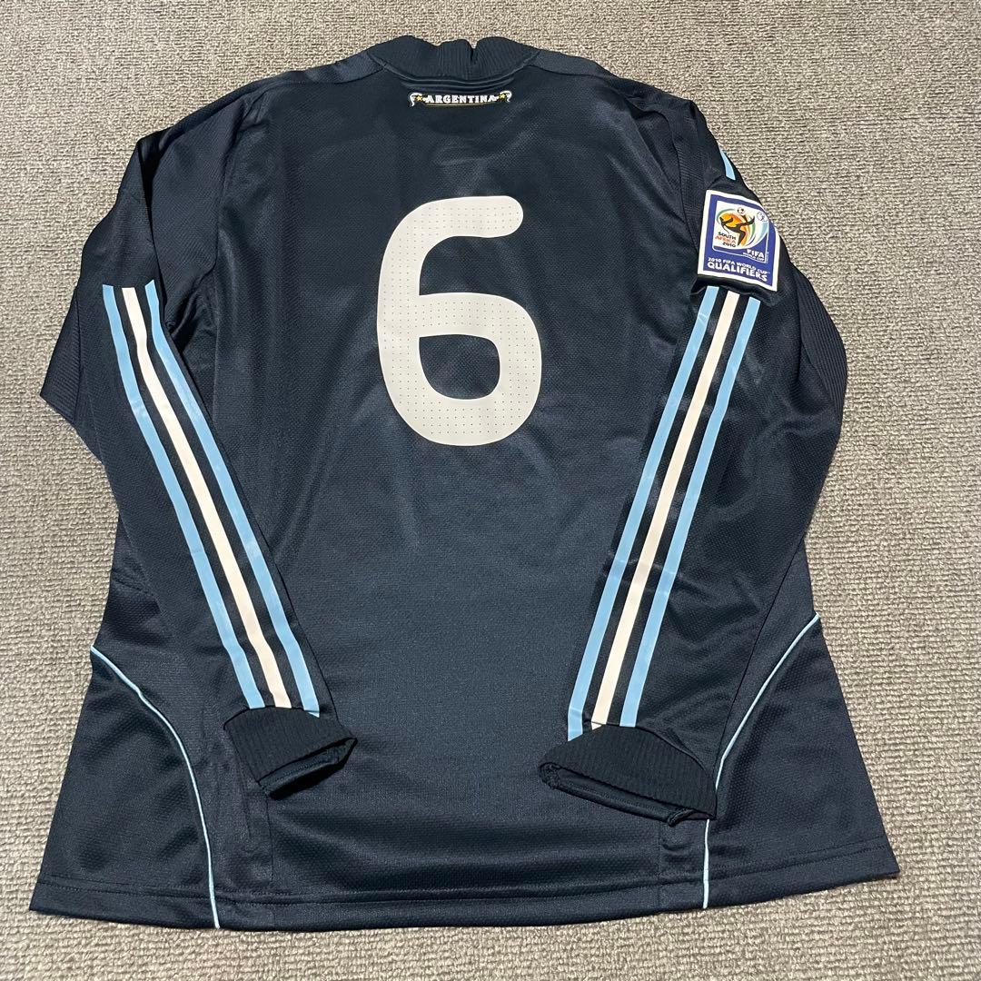 08'アルゼンチン代表ユニフォームアウェイ長袖 #6エインセW杯南米予選支給品