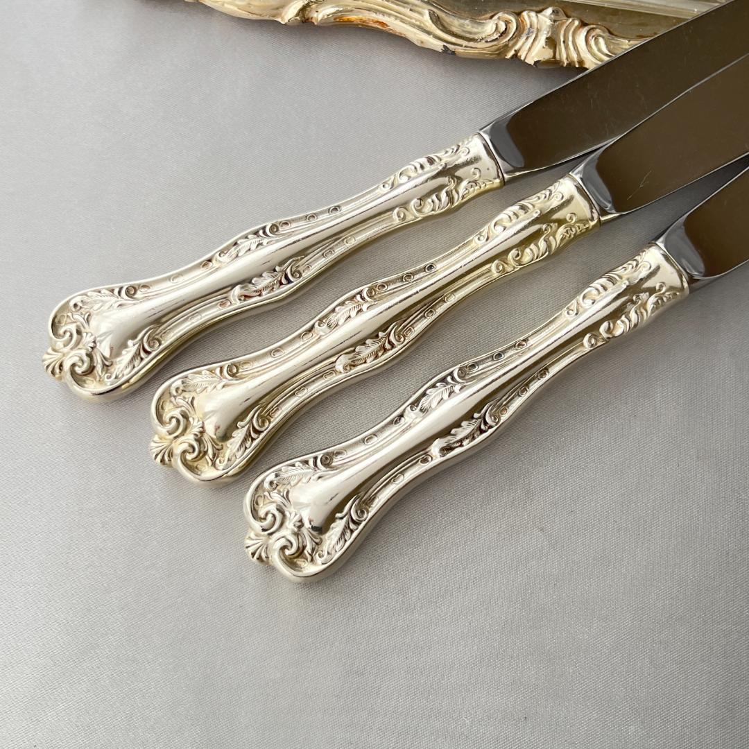 【National Silver】 クイーンエリザベス ディナーナイフ 6本