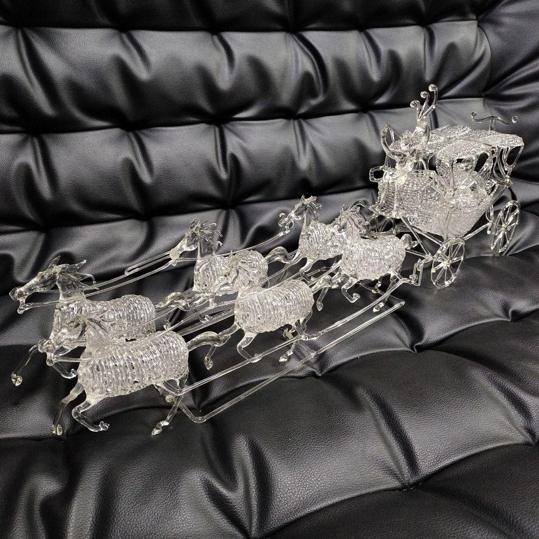 アンティーク 超絶技巧 ガラス細工 馬車 骨董 置物 オブジェ 洋風