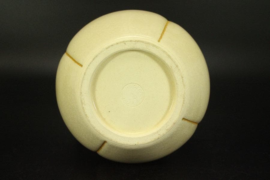 伊藤陶山造 粟田金彩花瓶 在印 共箱(LC501)