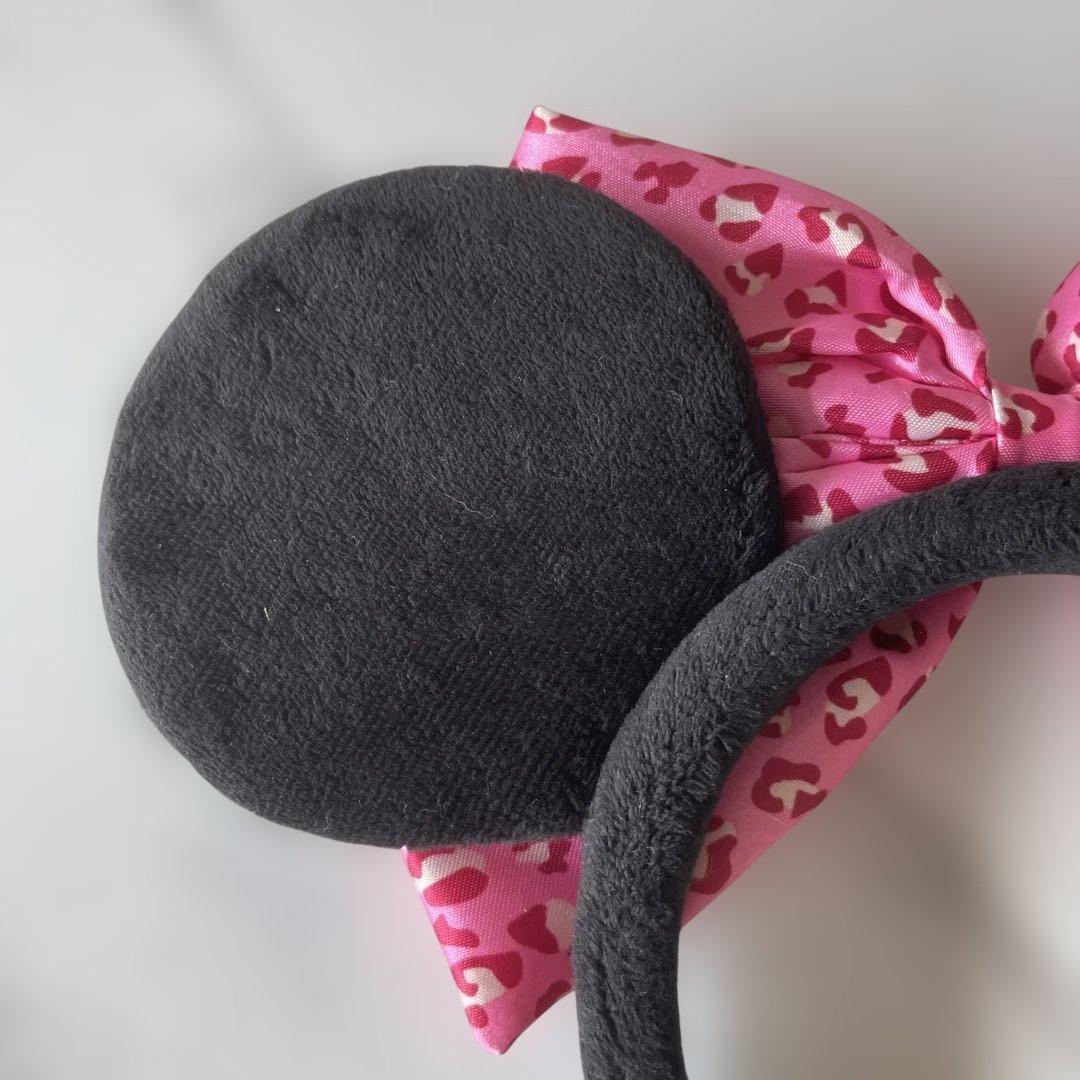 ディズニー ヒョウ柄 ピンクリボン カチューシャ 2個セット