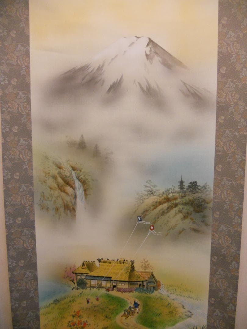 掛け軸 山本遊山 運勢好転図 絹本 希少 軸装 茶道具 掛軸 美品 です。