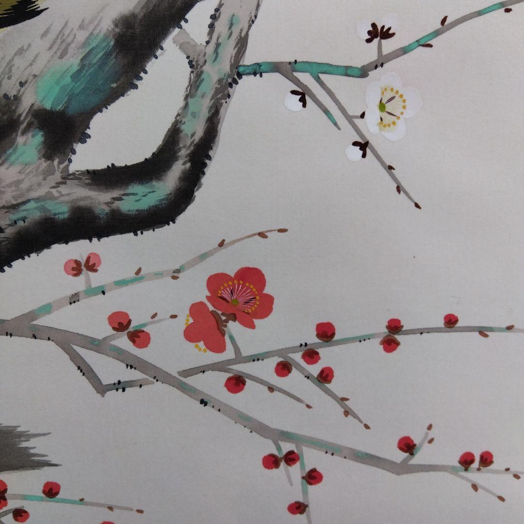 掛け軸　梅に鶯　春雪