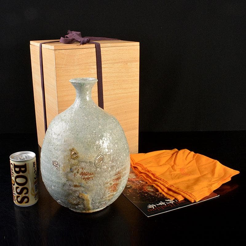 信楽焼　星野亨斉造　窯変壺　共布共箱　N　6743C