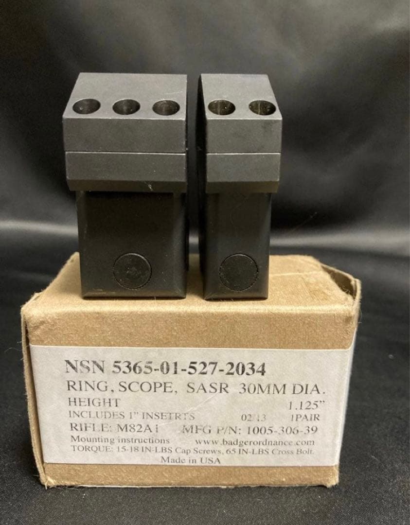 超希少　実物　官給品　 USMC スコープリング Badger Ordnance