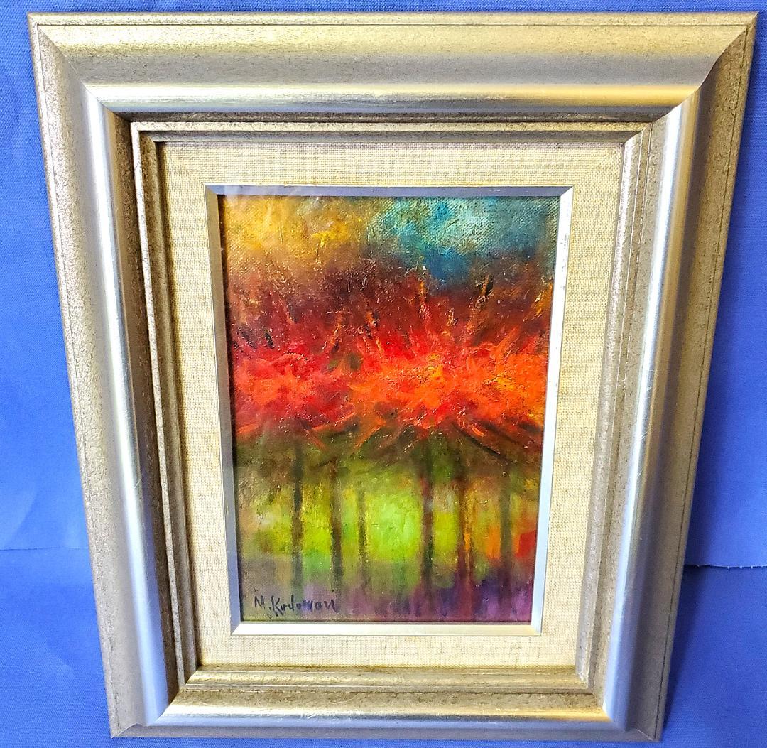 小泊芳彦作　油彩画　彼岸花　SM号　　B-32