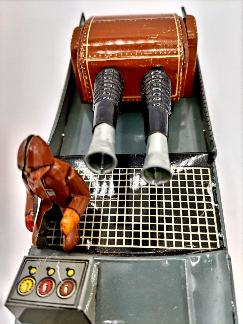 軍用水陸両用車「ARMY TRUCK 」ヘリコプター付 ブリキ製おもちゃ