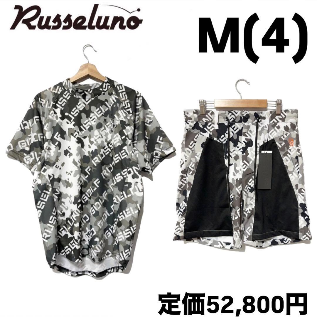 ラッセルノ ゴルフ リフレクター ロゴ SS モックネック セットアップ M