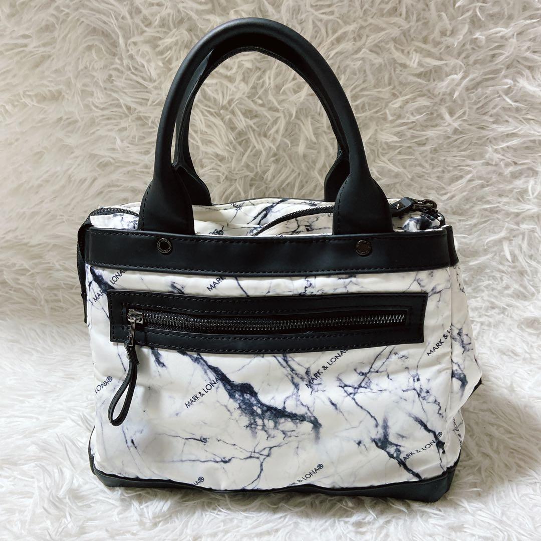 近年モデル⭐️マークアンドロナ　CODE カートバッグ 大理石模様　ゴルフ　白　黒
