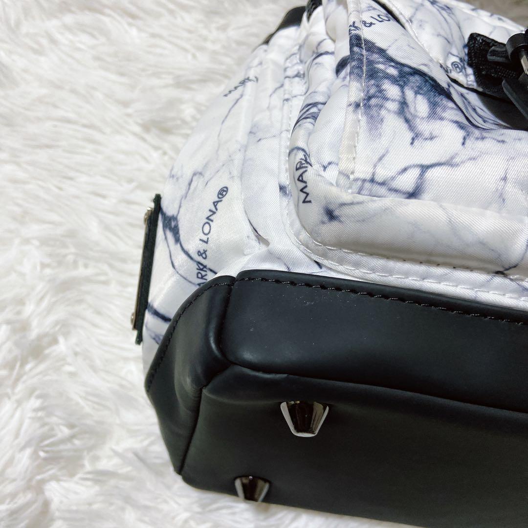 近年モデル⭐️マークアンドロナ　CODE カートバッグ 大理石模様　ゴルフ　白　黒