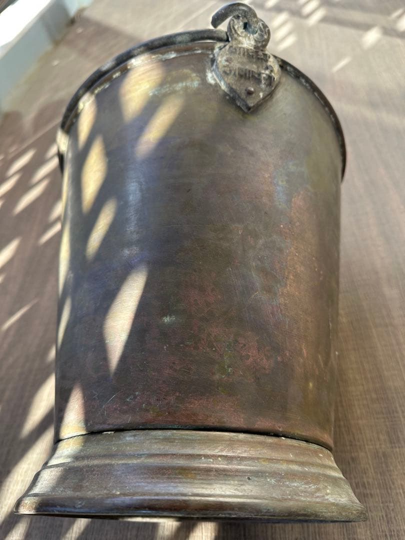 インド　アンティーク　真鍮　バケツ