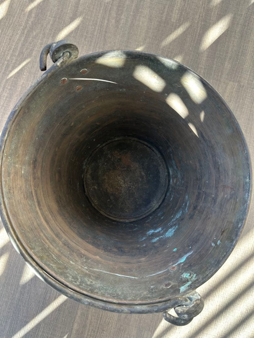 インド　アンティーク　真鍮　バケツ