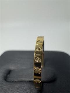 K18ゴールド ハート模様リング 1g 11号 即日発送