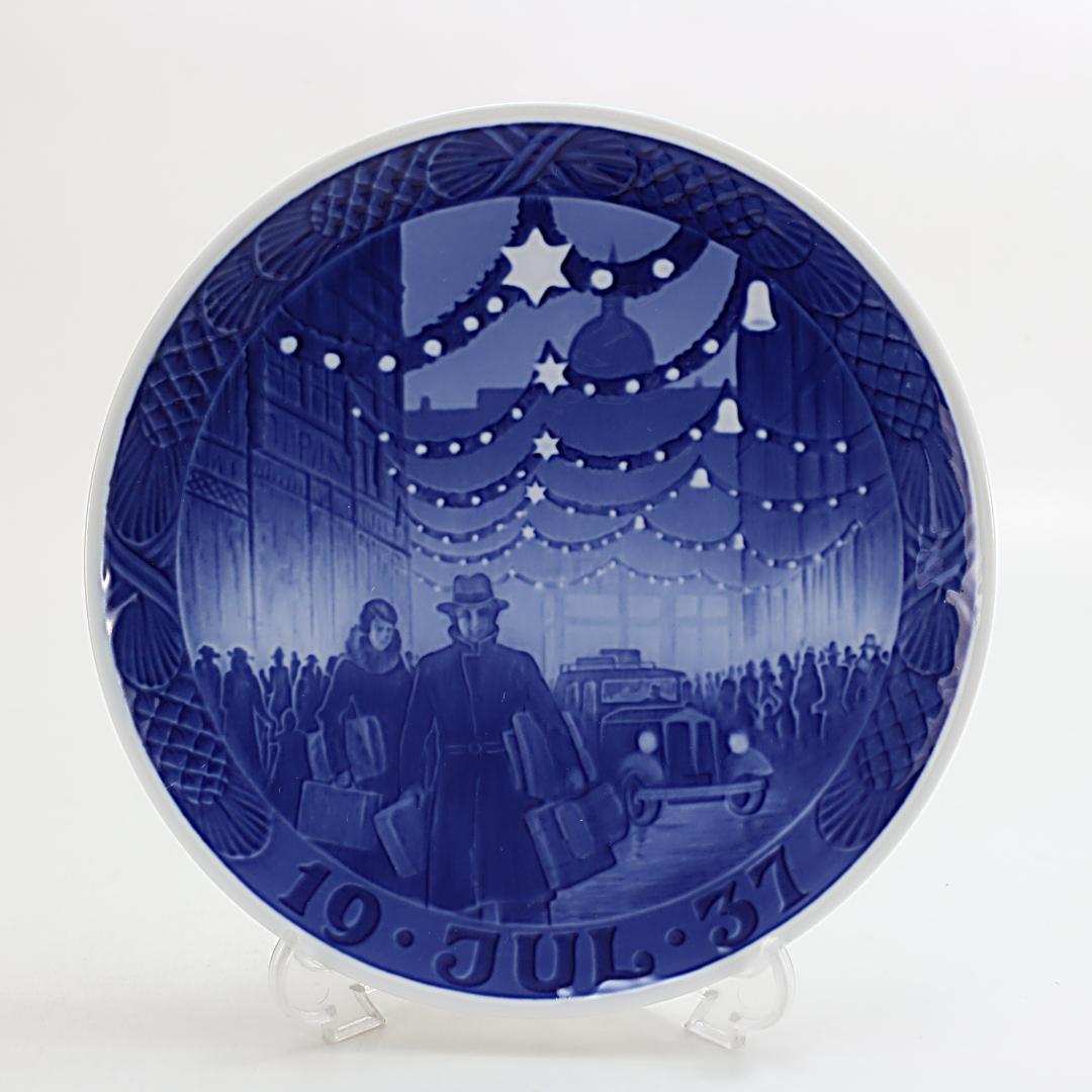 1937年コペンハーゲンのクリスマス風景 イヤープレート ロイヤルコペンハーゲン