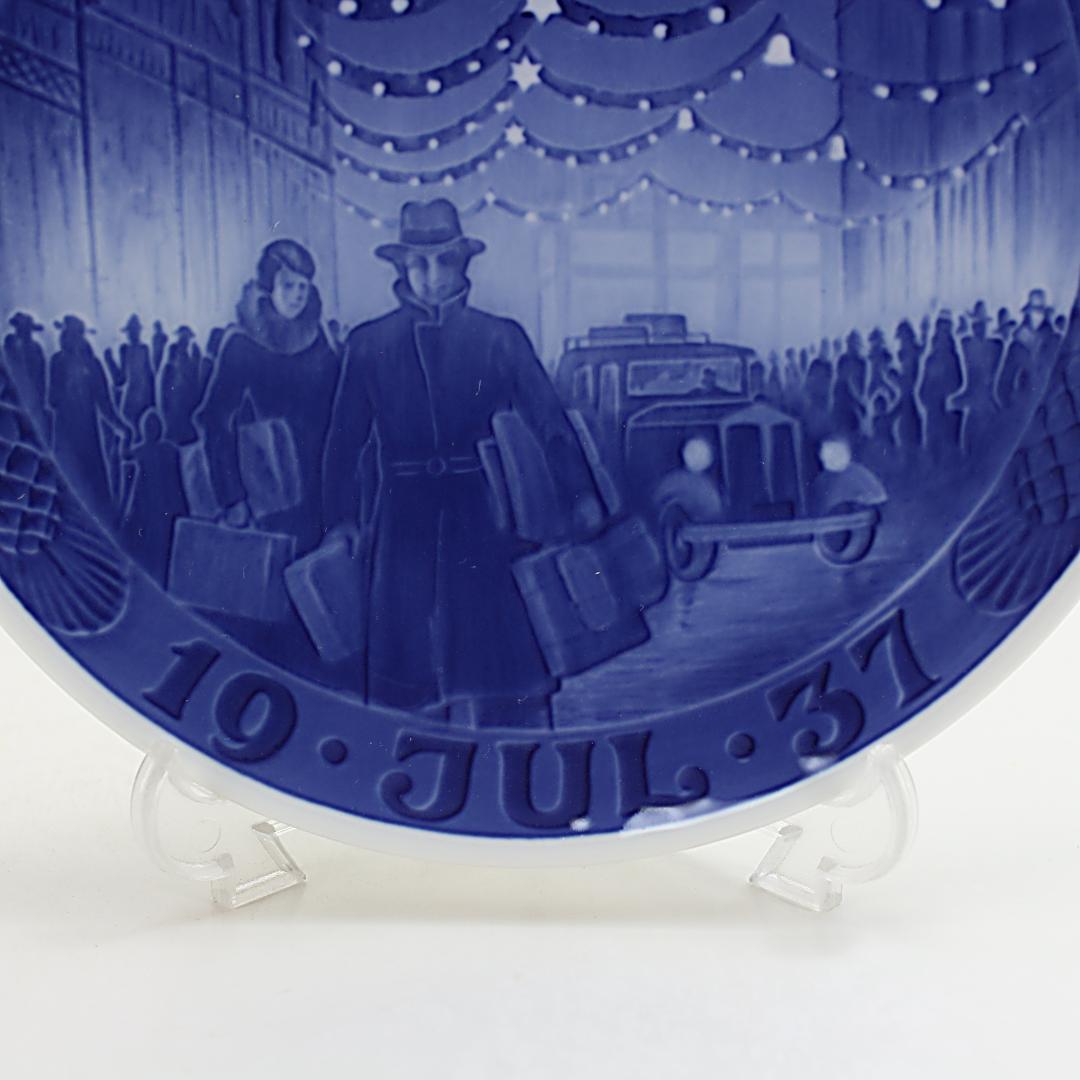 1937年コペンハーゲンのクリスマス風景 イヤープレート ロイヤルコペンハーゲン