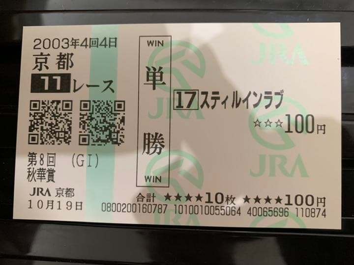 スティルインラブ❗️2003現地的中三冠馬券コレクション