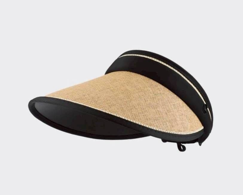 【新品】サンバイザー　折り畳み　紫外線　麦わら　サンカット　　UV 帽子　ゴルフ