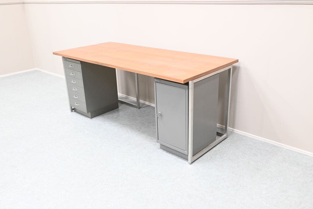 BISLEY ビスレー デスク Lフット キャビネット ワゴン付