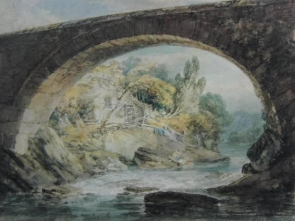 J.M.W.ターナー、ワイ川にかかる、希少画集画、 新品額装付