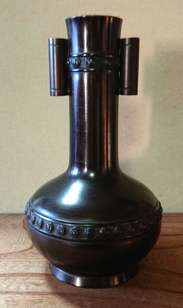 茶道具宗完花押唐銅花入