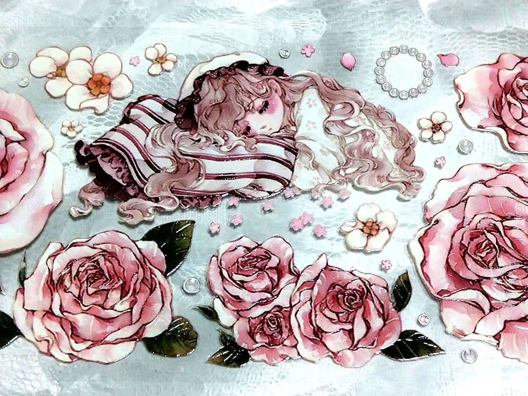 廃盤品✩のこり２✩J941＃玫瑰酣梦(水晶)mooka切売り海外人物マステ女の子