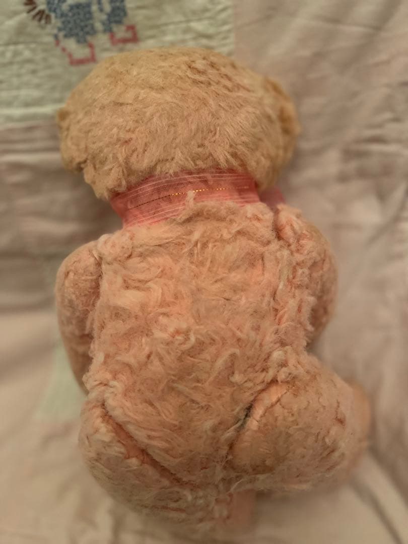 アンティーク ビンテージ イギリス ピンクベア テディベア くま ぬいぐるみ