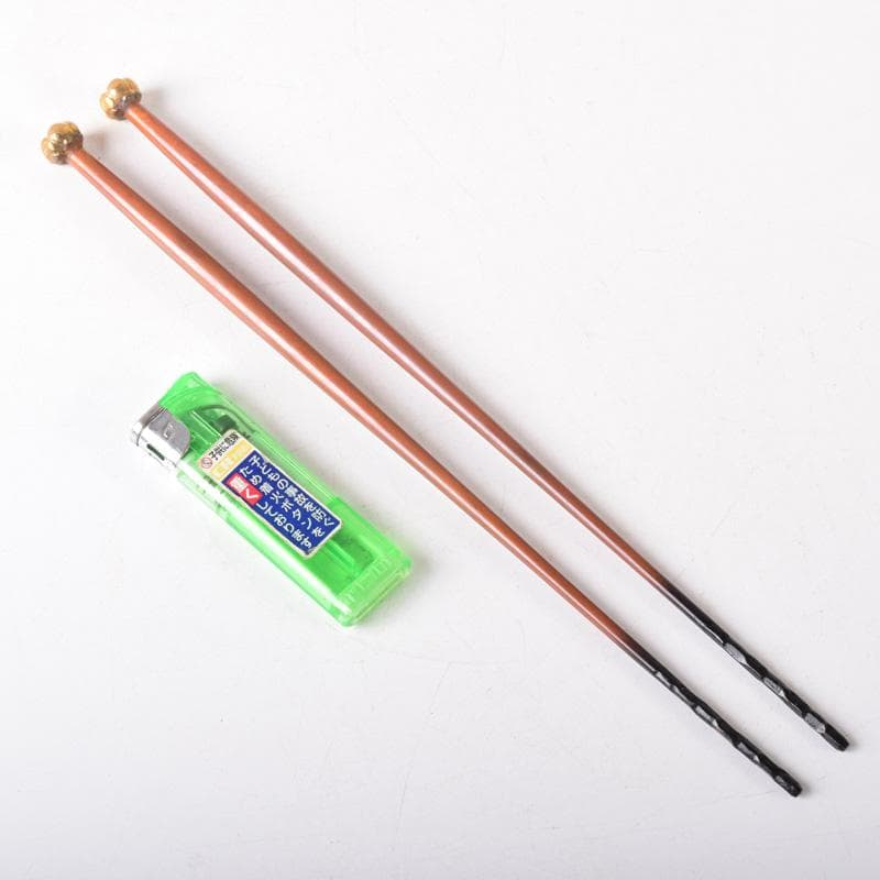 茶道具　岩田屋特製　鉄山造　黄銅　薫梅頭　飾火箸　共箱　C　7519