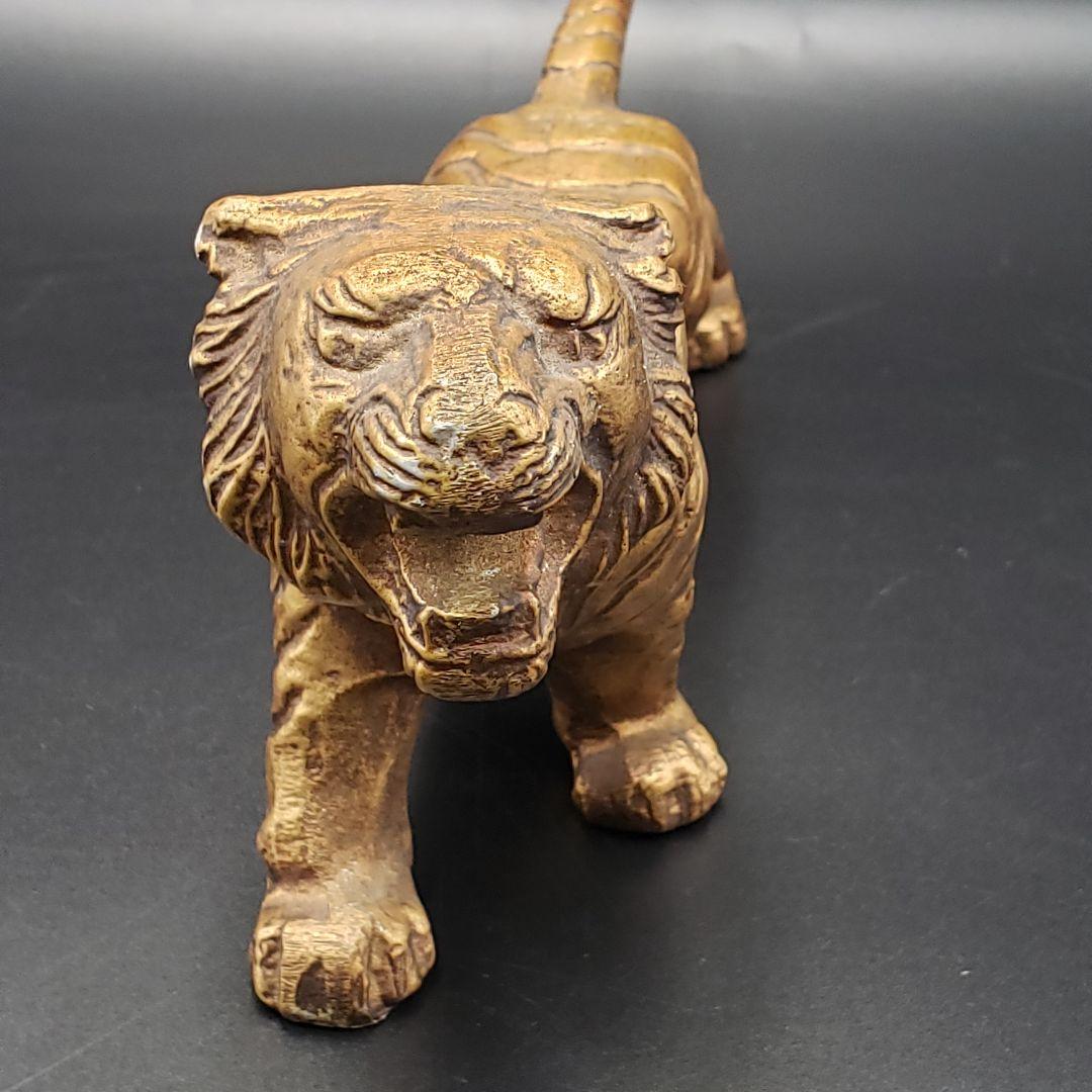 ⑰美術鋳物 虎置物 寅 啓裕作 美術工芸品 干支