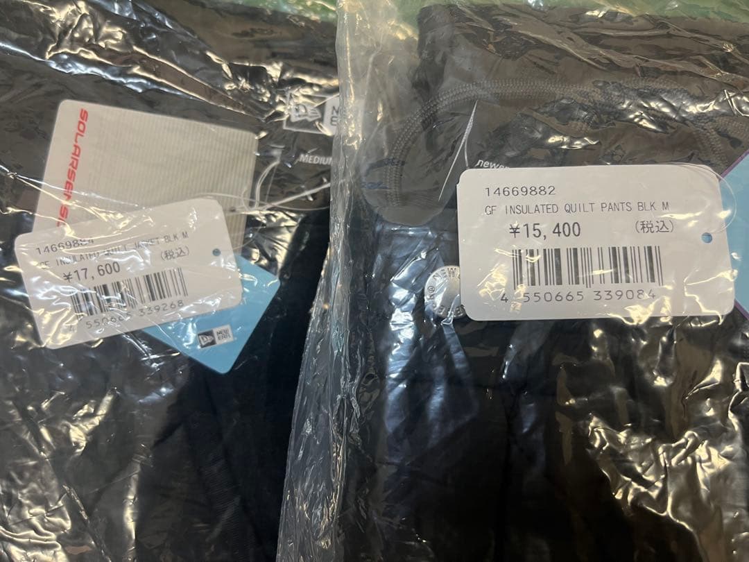 ニューエラゴルフ インサレーテッドキルティング　セットアップ ブラック M