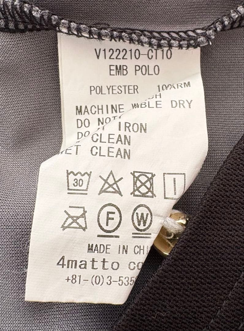 V12 ブラック/グレー ポロシャツ XL