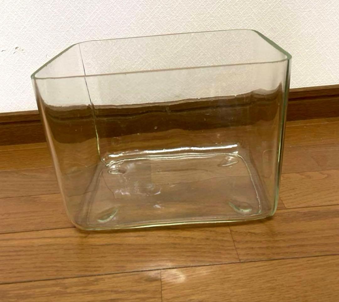 希少　大正　昭和　ゆらゆらレトロガラス鉢角型