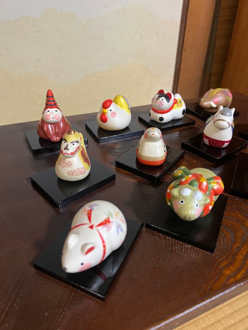縁起物 12種類 紙装人形 干支 十二支置物セット