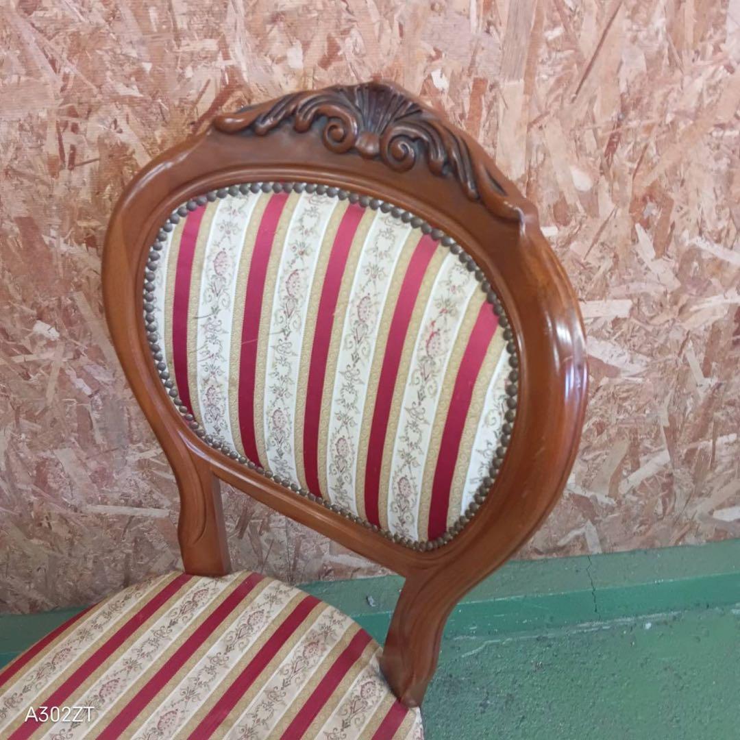 001送料設置無料　別荘保管品　英国猫足チェア　アンティーク風　おしゃれ