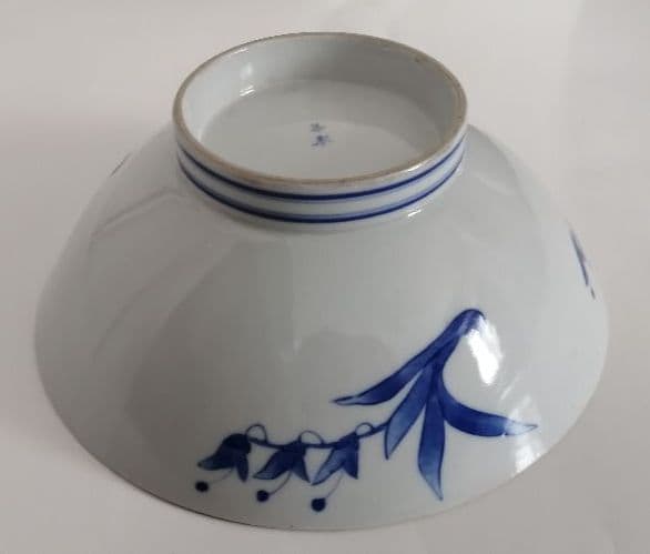 鳥の絵　焼物　どんぶり