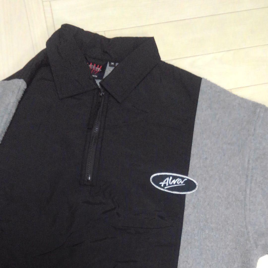 トニーアルバ ALVA ハーフジップ ナイロンジャケット フリース 黒灰 90s