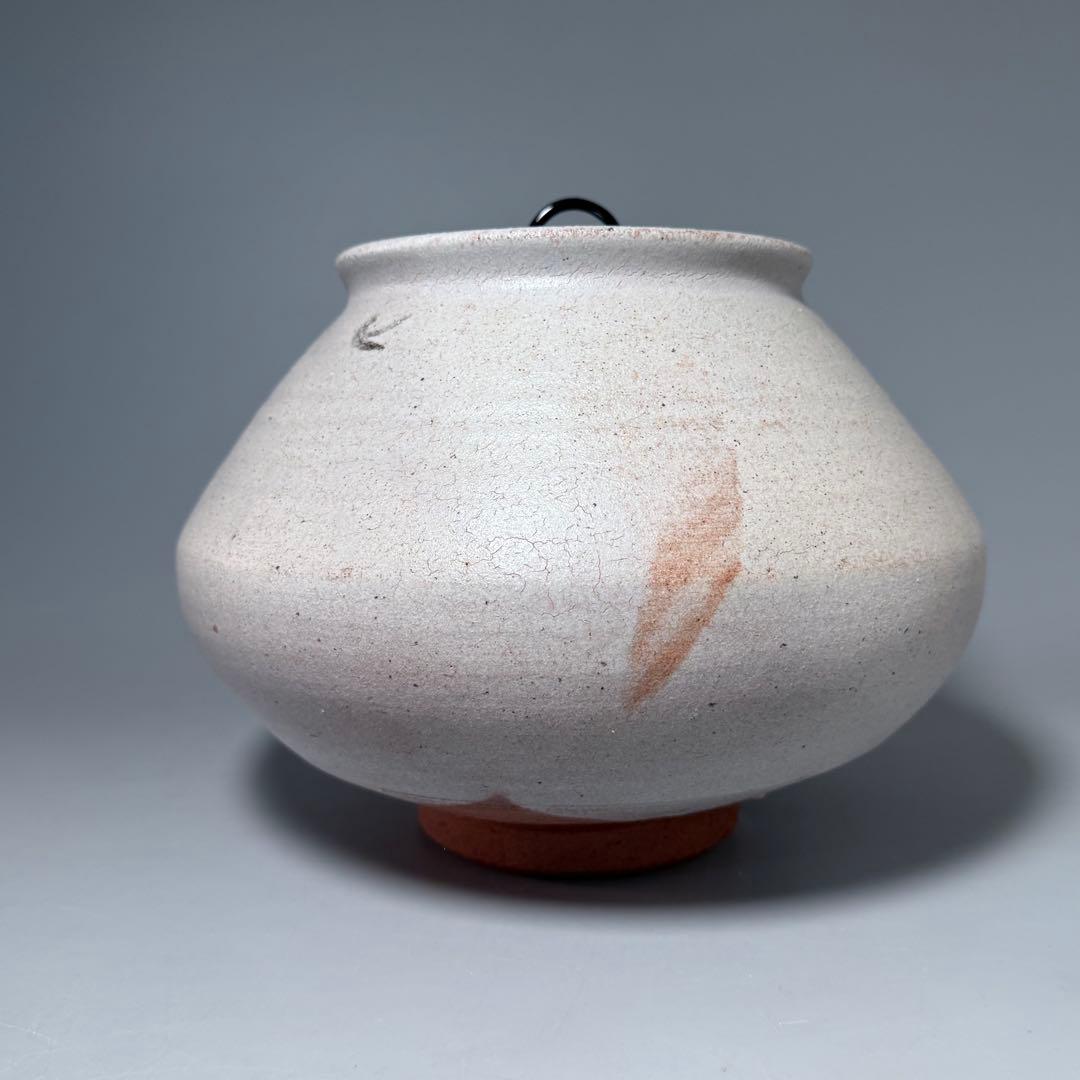 西岡小十　自作　絵唐津壺水指　共箱　共布　栞　家元旧蔵品　茶道具　芸術品