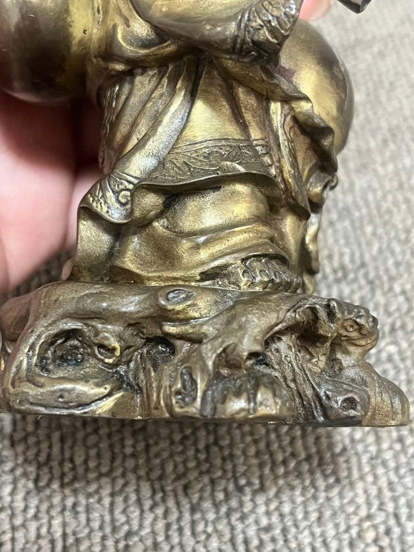中国美術 布袋様　真鍮骨董　銅製唐物　七福神　大　縁起
