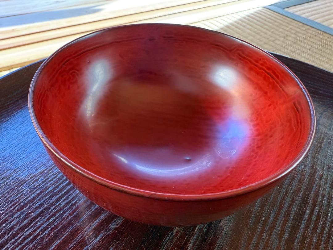 極上逸品！輪島塗 角偉三郎 作　正倉院朱塗り小椀（五つ星）➁