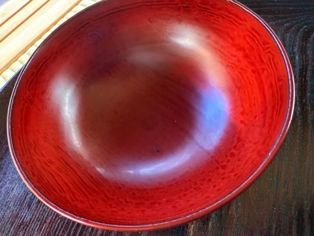 極上逸品！輪島塗 角偉三郎 作　正倉院朱塗り小椀（五つ星）➁