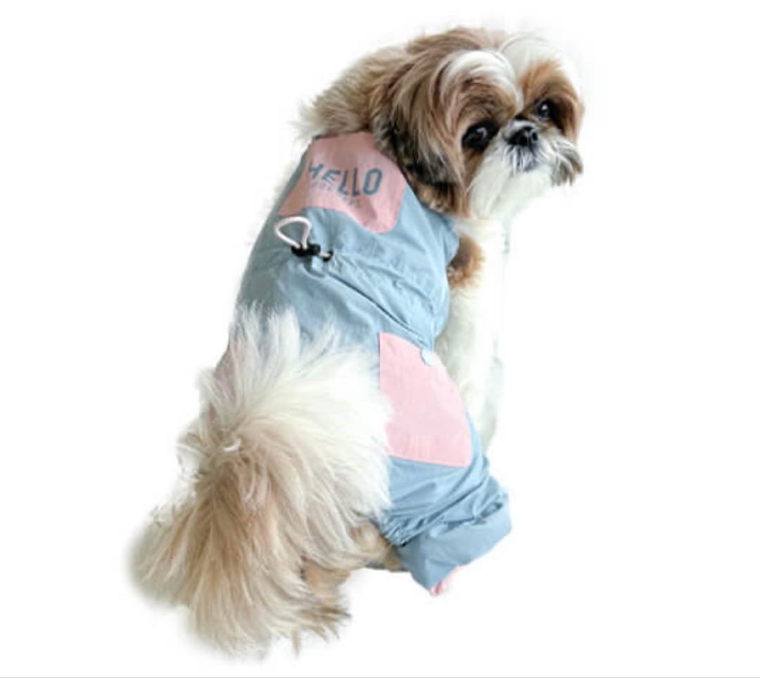 ドッグデプトレインコートセットアップ　撥水スヌードジャケット撥水オーバーオールS