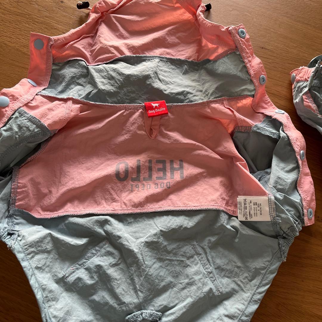 ドッグデプトレインコートセットアップ　撥水スヌードジャケット撥水オーバーオールS